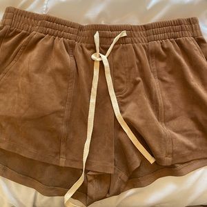 Suede brown shorts